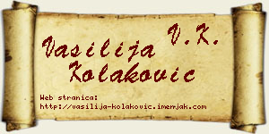 Vasilija Kolaković vizit kartica